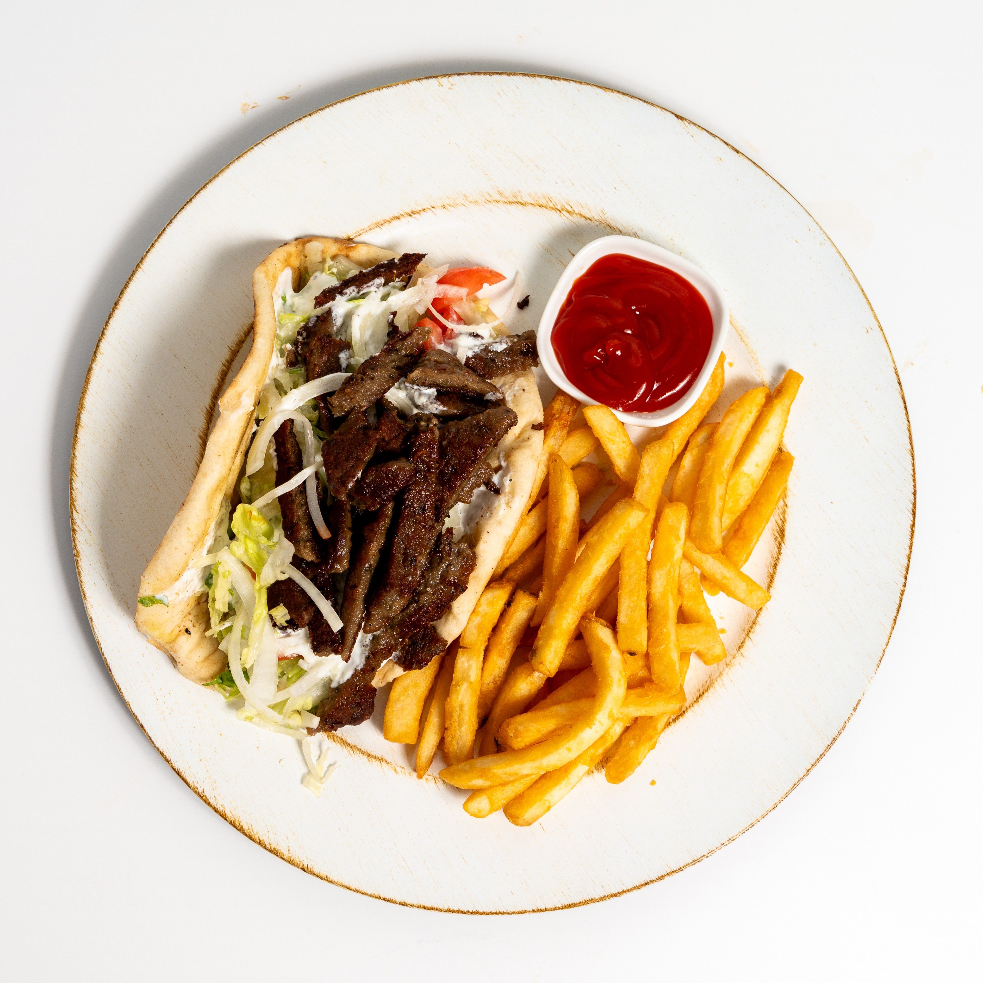 Lamb Gyro sandwich.