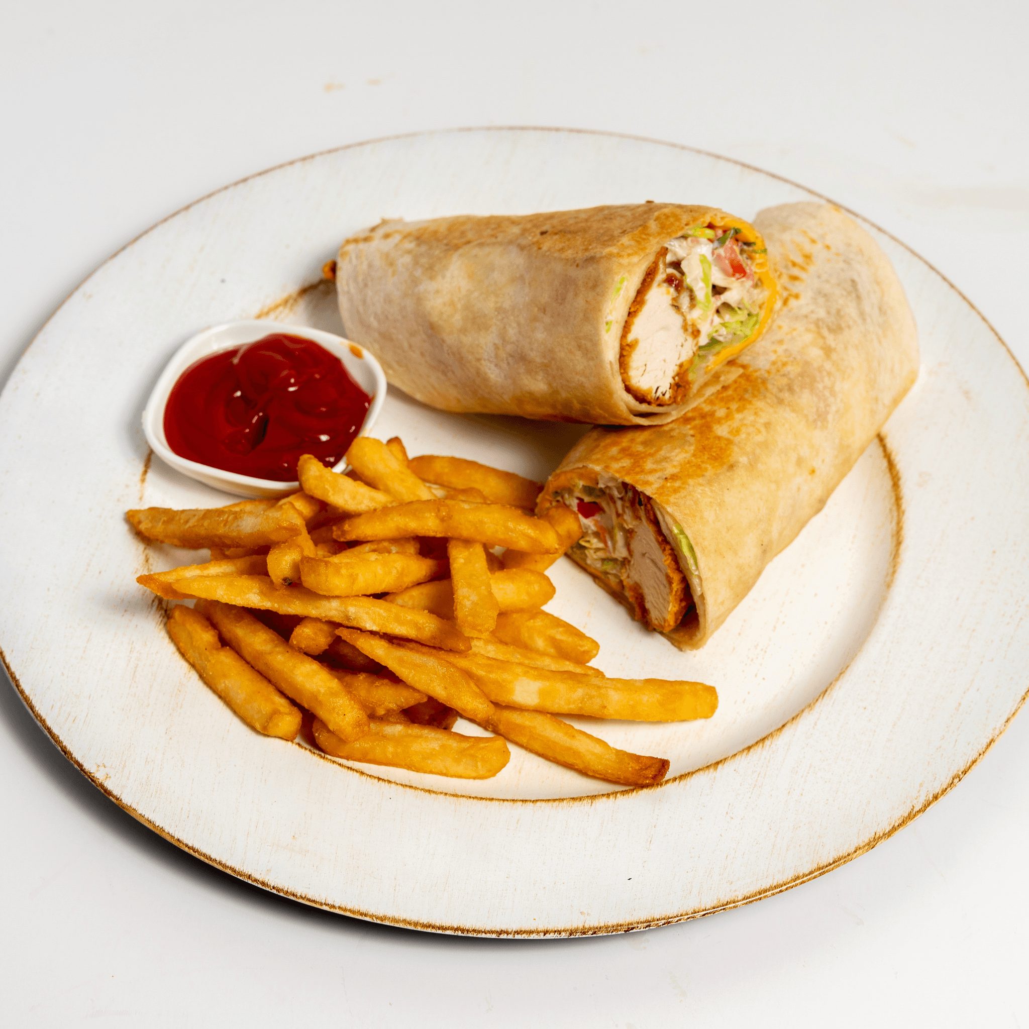 Crispy chicken wrap.