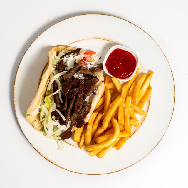 Lamb Gyro sandwich.