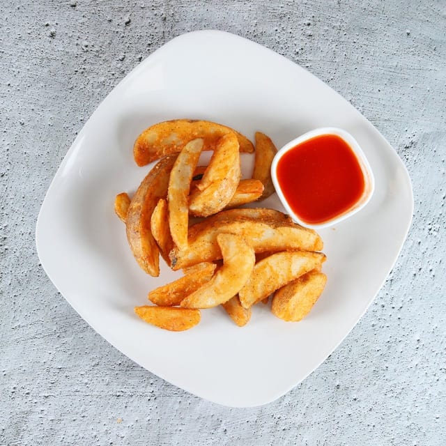 Potato wedges.