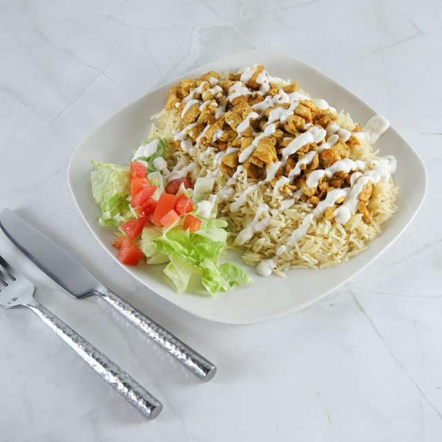 Chicken over rice.
