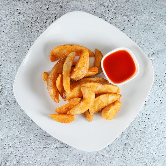 Potato wedges.