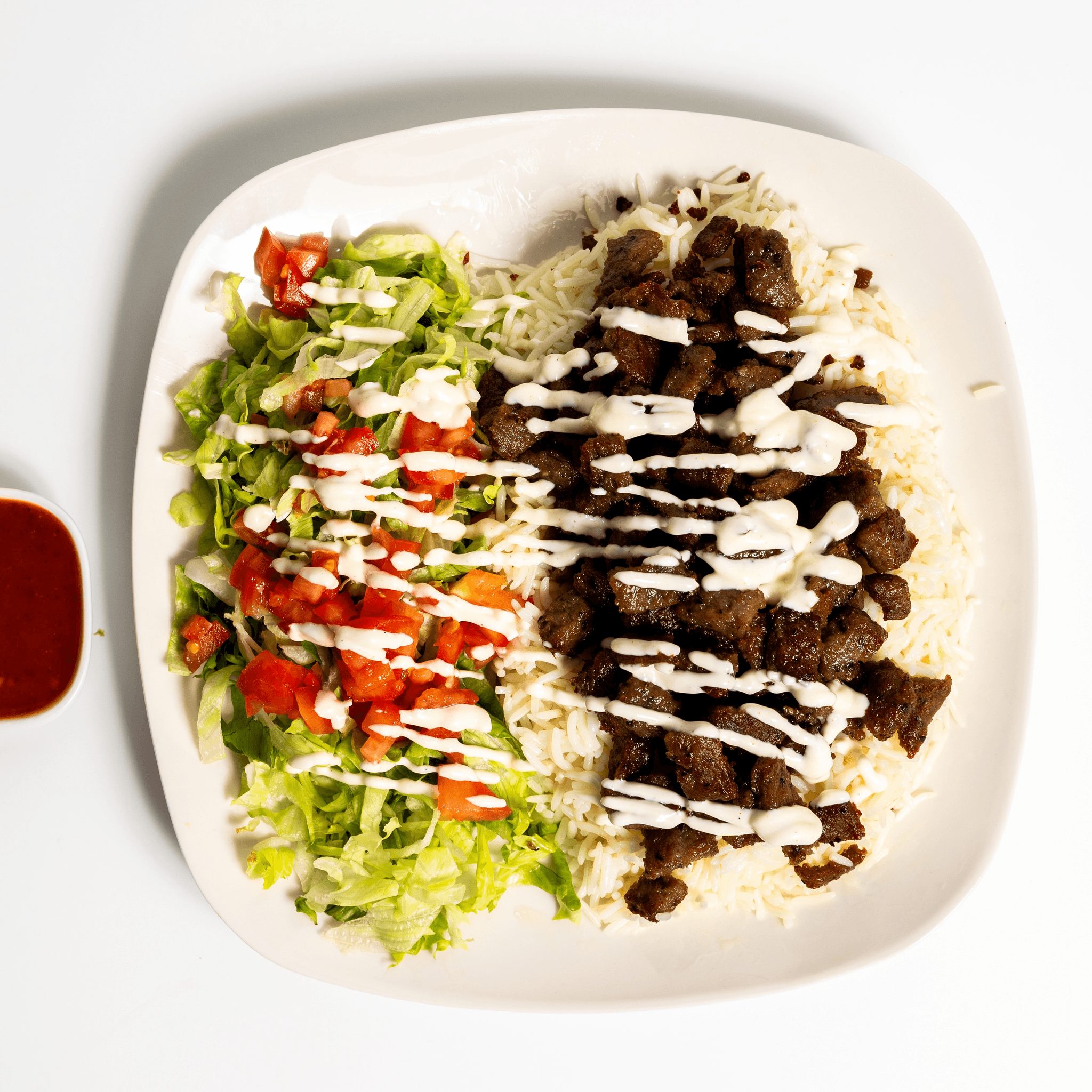 Lamb over rice.