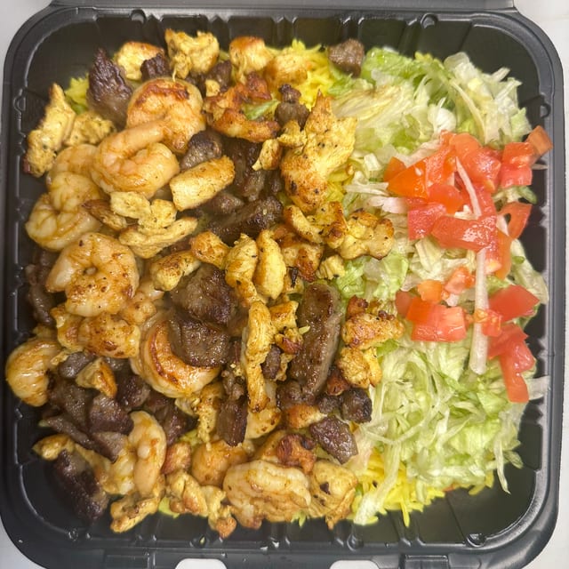 Mix Of Three Over Rice.
