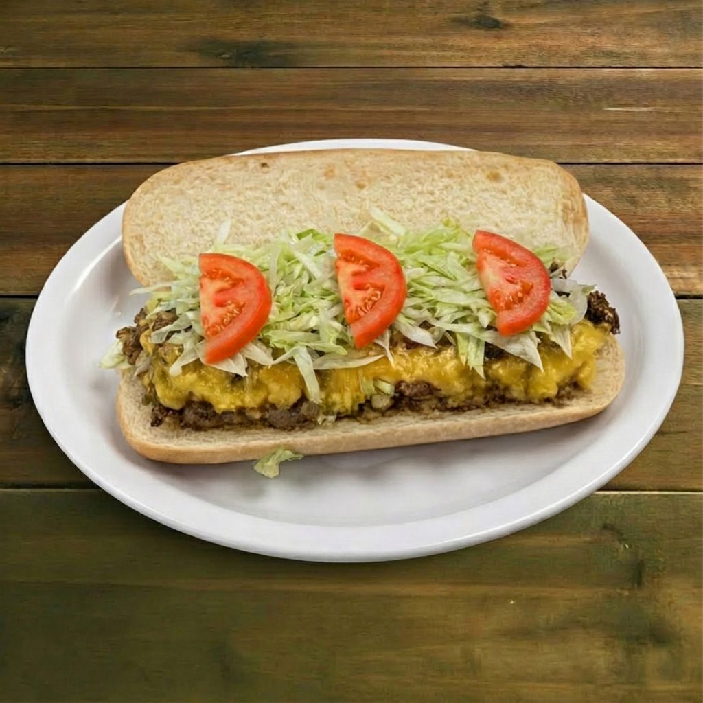 12" Cheesesteak sub sandwich.