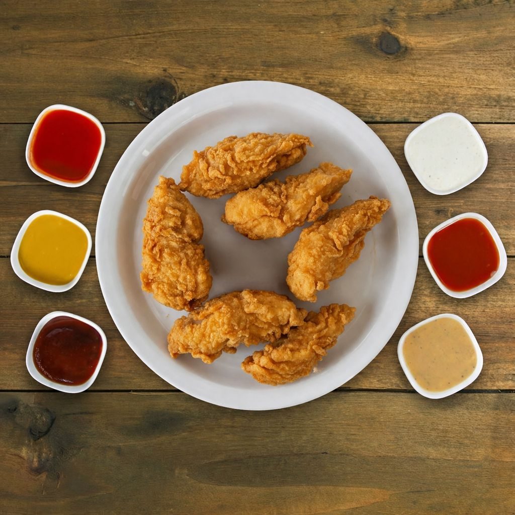 6 Piece boneless chicken tenders.
