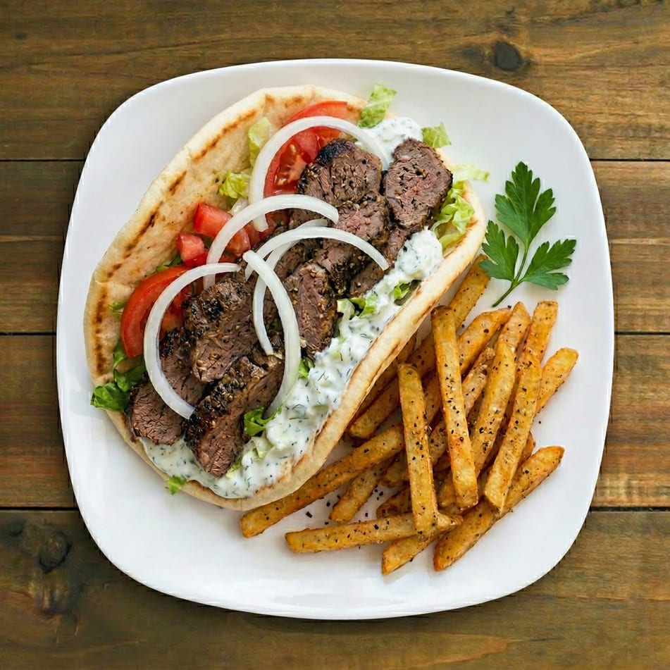 Lamb Gyro sandwich.