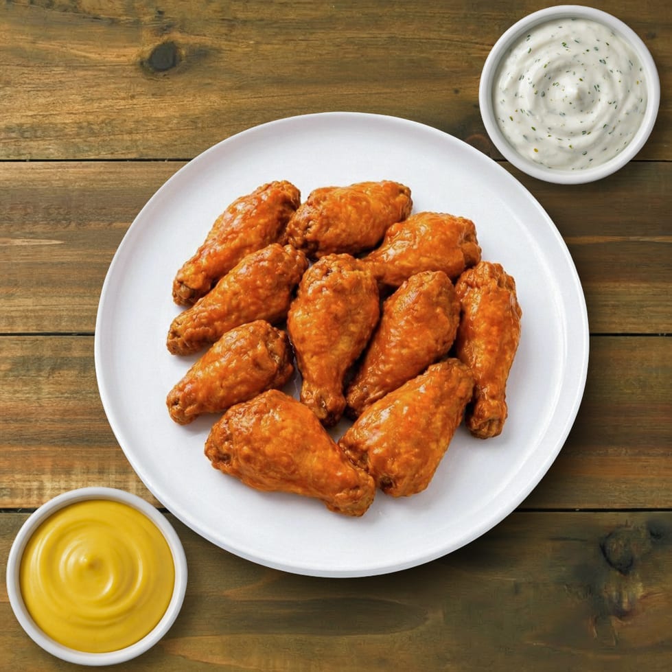 10 Piece flavored wings.